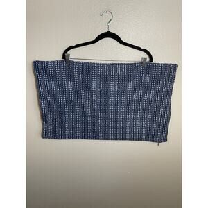 Pottery Barn 100% Cotton Pillow CoverLumbar Midnight Blue 16x26 Waffle Honeycomb